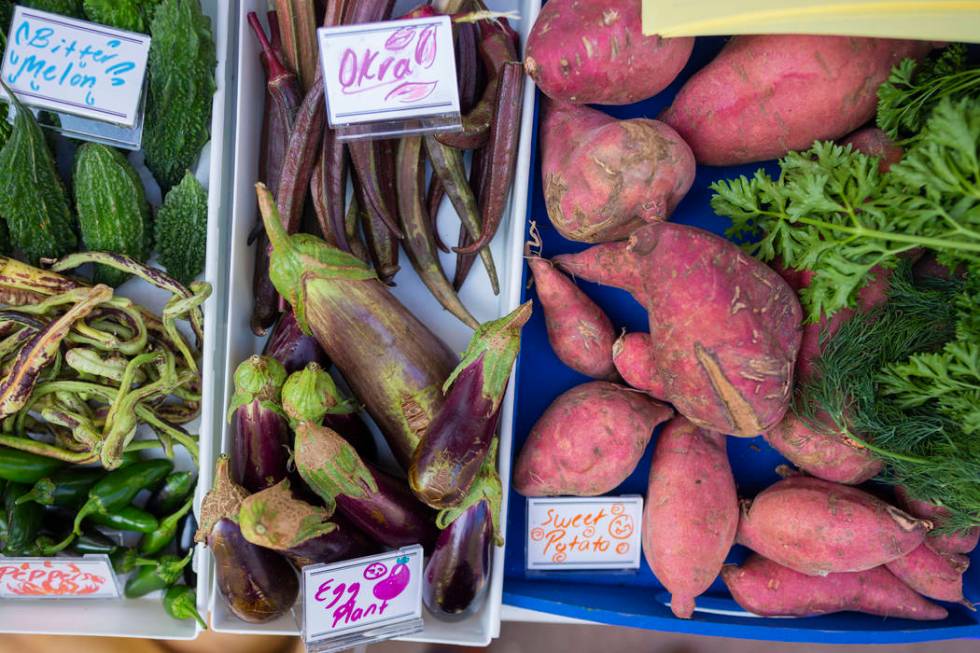 Produce for sale during the nation's largest student farmers market through Green Our Planet's ...