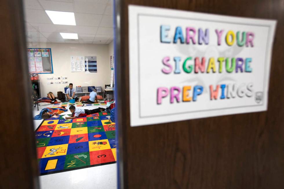 Students learn inside a classroom at Signature Preparatory on Wednesday, Oct. 23, 2019, in Hend ...