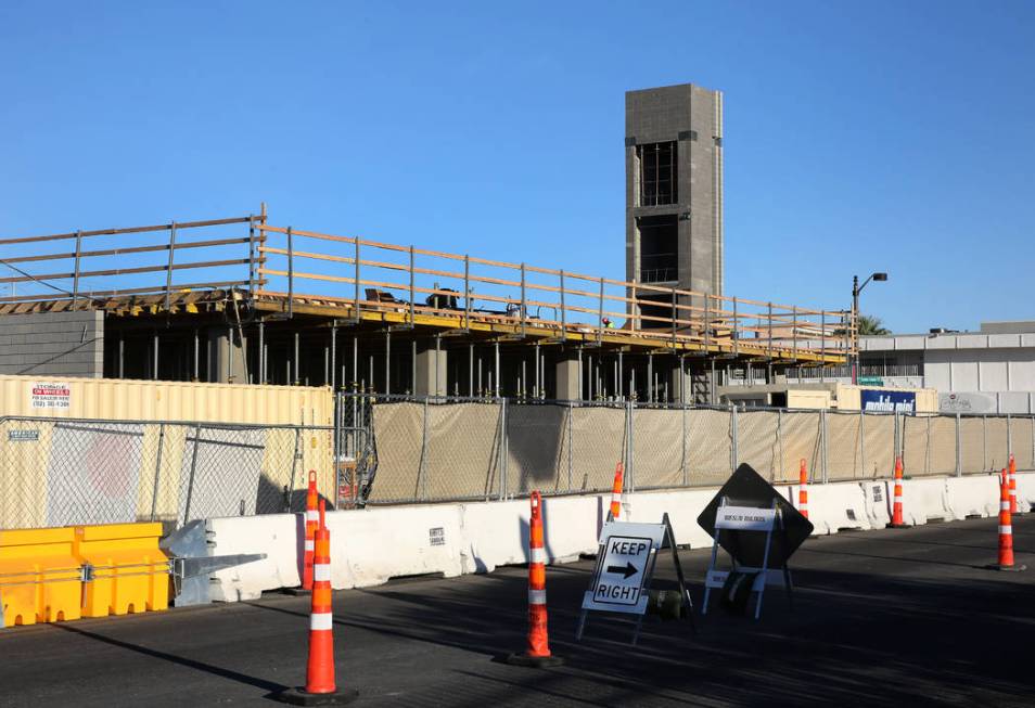 The construction site of apartment complex at the southwest corner of Casino Center Boulevard a ...