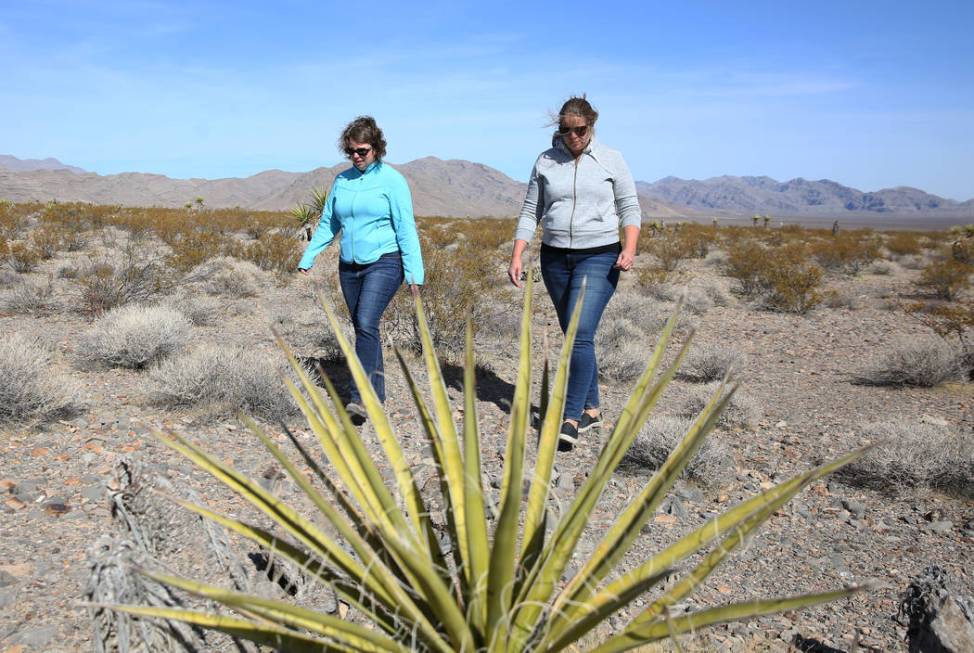 The Bureau of Land Management spokeswoman Kirsten Cannon, left, and Lara Kobelt, natural resour ...