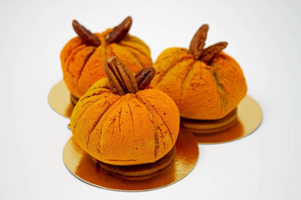 Pumpkin mousse pumpkins at Clubhouse Deli. (JW Marriott Las Vegas)