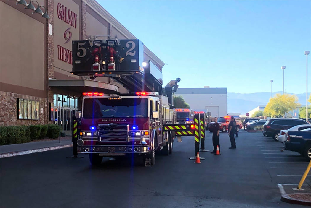 North Las Vegas Fire Department crews work at the scene of a fire at the Cannery casino on Frid ...
