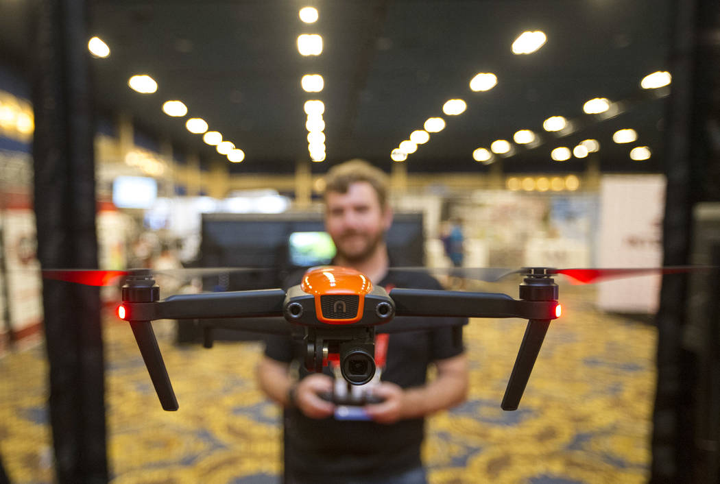 Andrew St. Pierre of Autel Robotics demos the Evo camera drone during the third annual Commerci ...