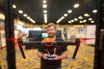 Andrew St. Pierre of Autel Robotics demos the Evo camera drone during the third annual Commerci ...