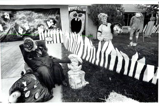 Let's go trick-or-treating at the house featuring a head-chopping witch and a bag of body parts ...