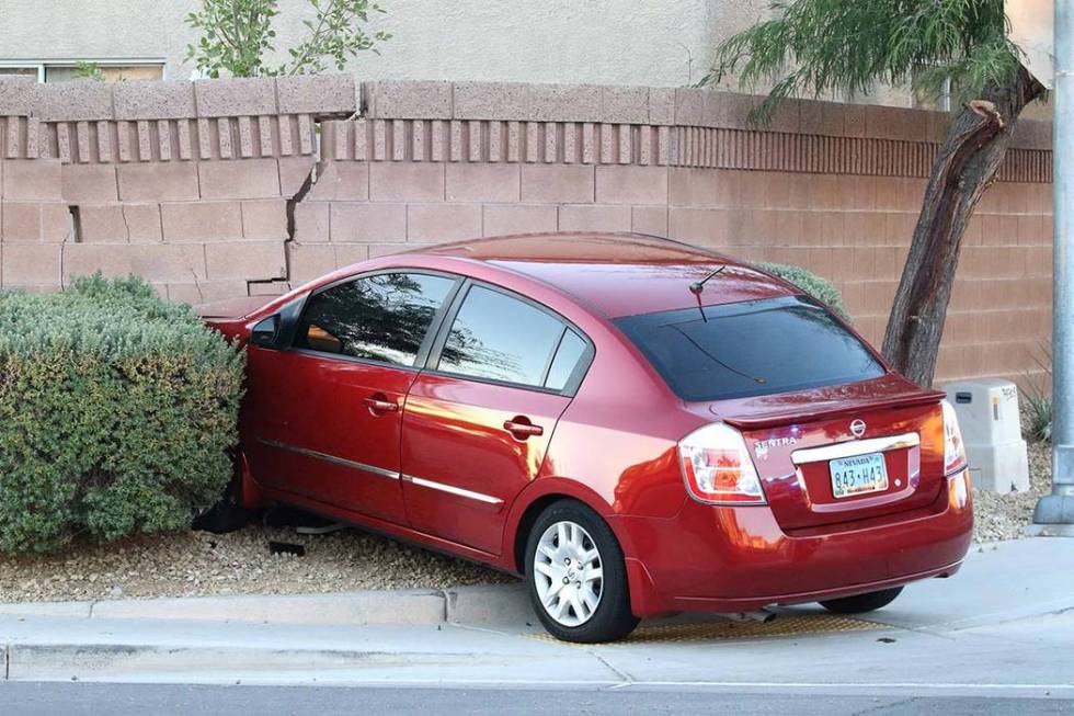 Las Vegas police investigate after two teenage boys waiting for a school bus were hit by one of ...