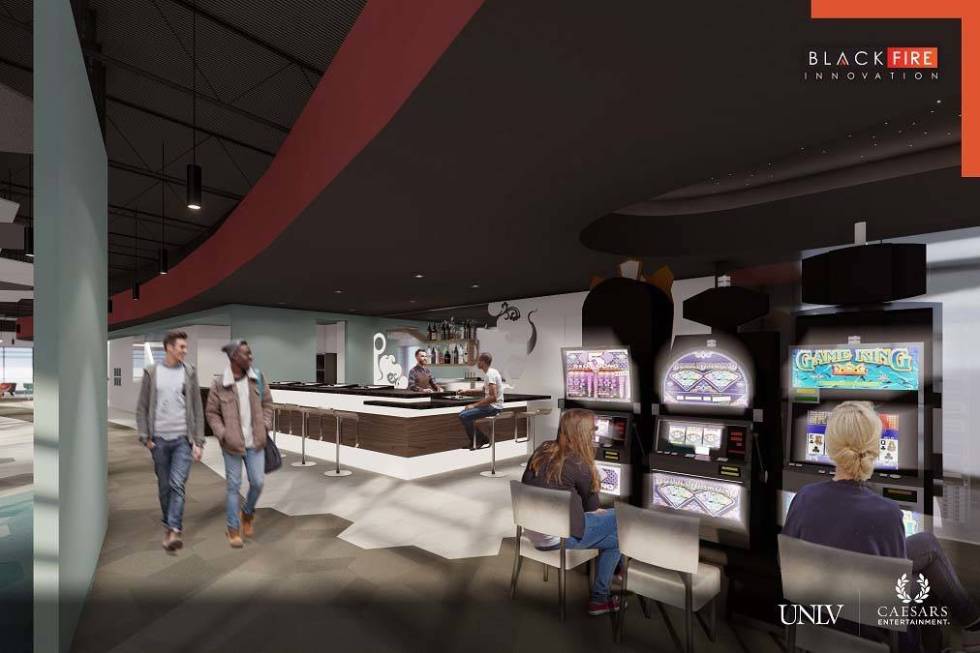 A rendering of the Black Fire Innovation hub. (Courtesy, Caesars Entertainment Corp.)