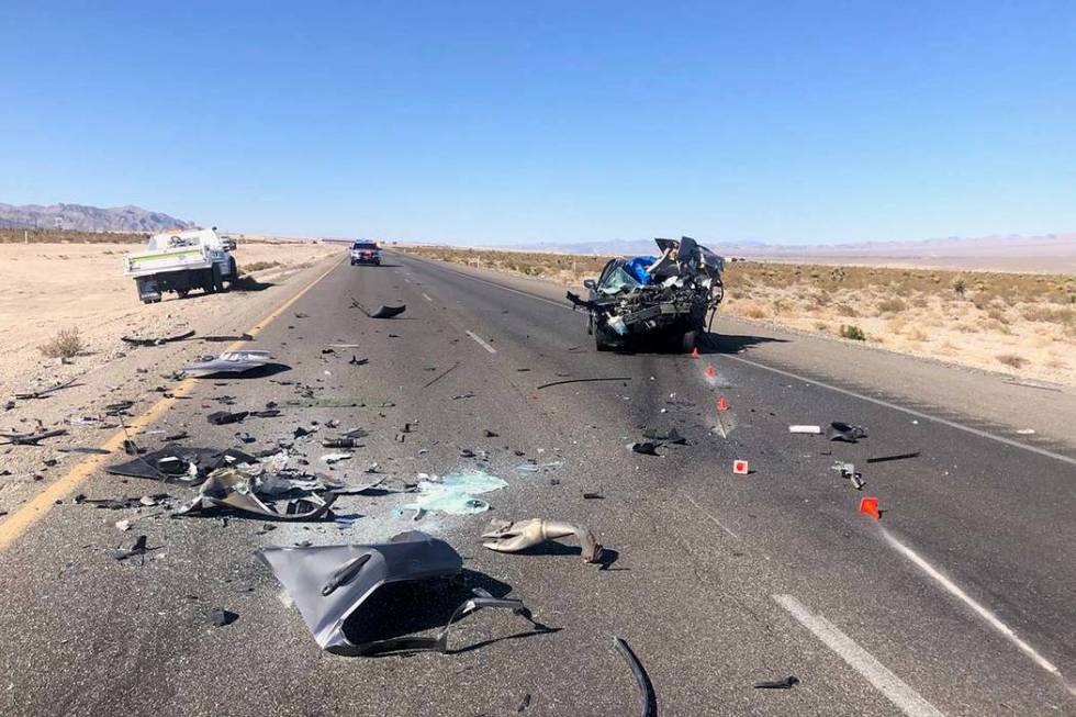 One person was killed in a crash on northbound U.S. Highway 95 northwest of Las Vegas on Tuesda ...