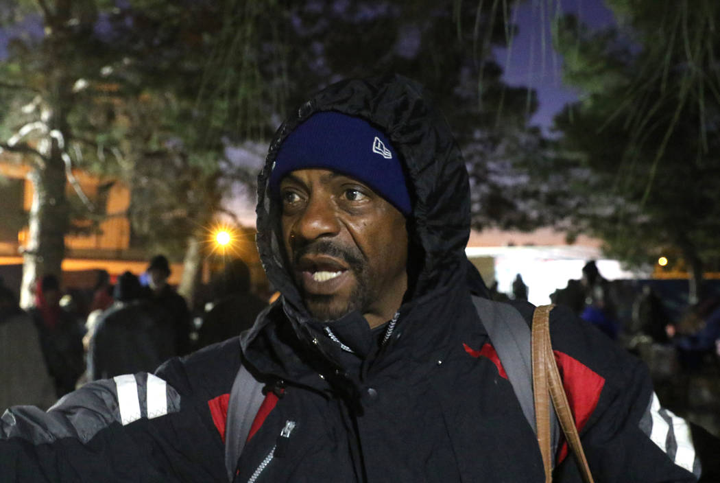 William Prince, 53, speaks during an interview with the Review-Journal at Courtyard Homeless Re ...