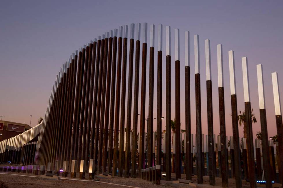 Sculptures that decorate South Grand Central Parkway and West Charleston Boulevard in Las Vegas ...