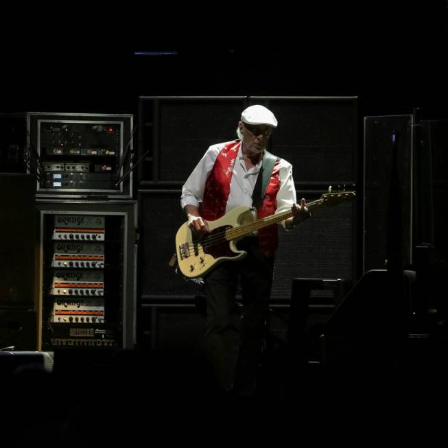 Bassist John McVie performs onstage with Fleetwood Mac at the Capital One Arena on Tuesday, Mar ...
