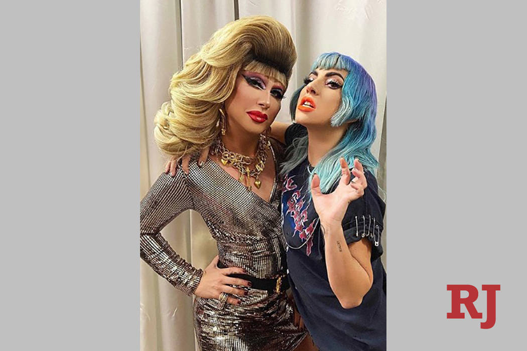 Jodie Harsh and Lady Gaga on Halloween night. (Jodie Harsh Instagram)