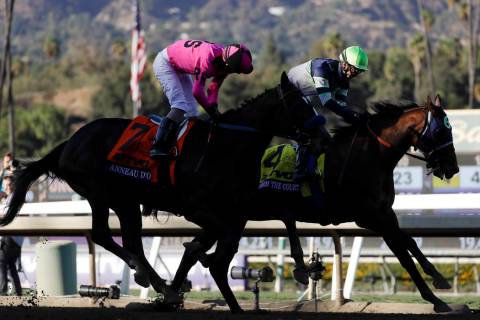 Storm the Court, right, with Flavien Prat, edges out Anneau D'or in the Breeders' Cup Juvenile ...