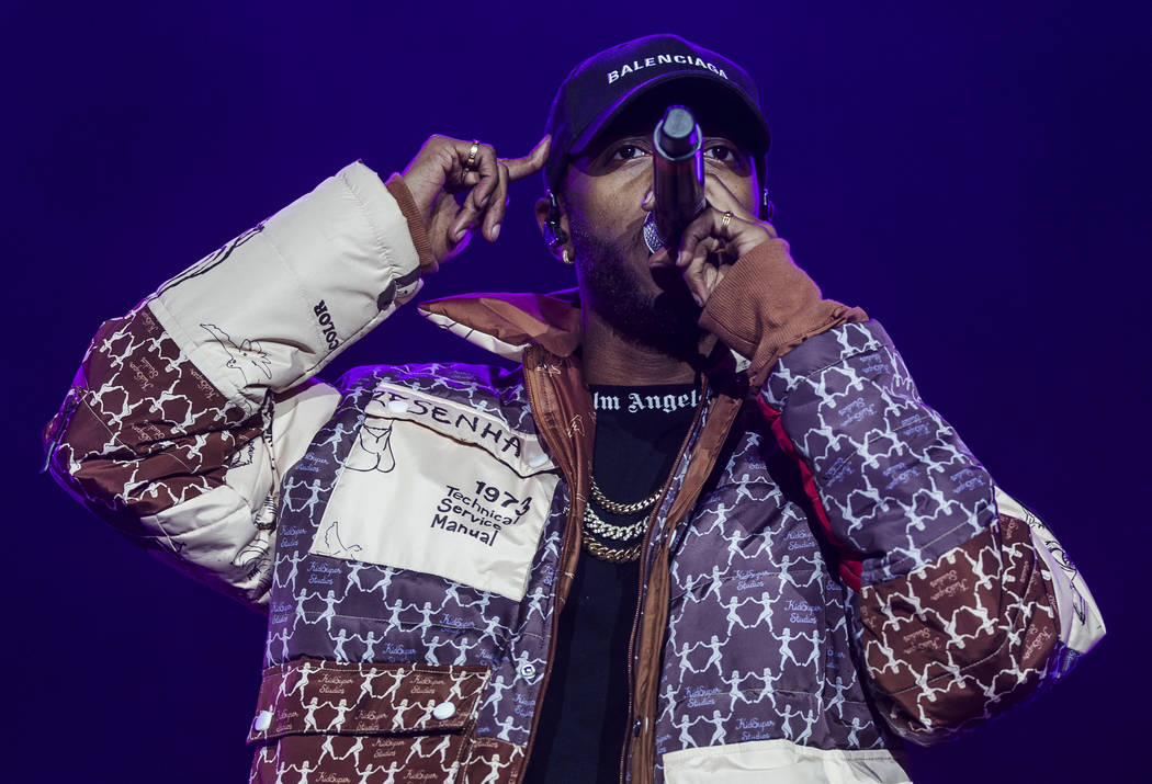 6lack performs on the Jackpot stage during the Day N Vegas music festival on Friday, Nov. 1, 20 ...