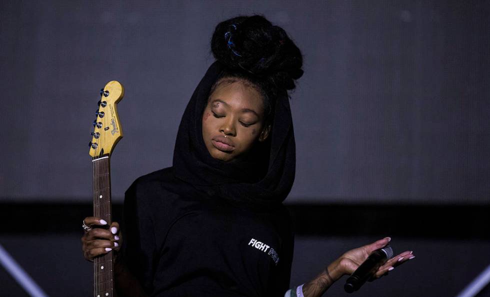 Summer Walker performs on the Roll the Dice stage during the Day N Vegas music festival on Frid ...