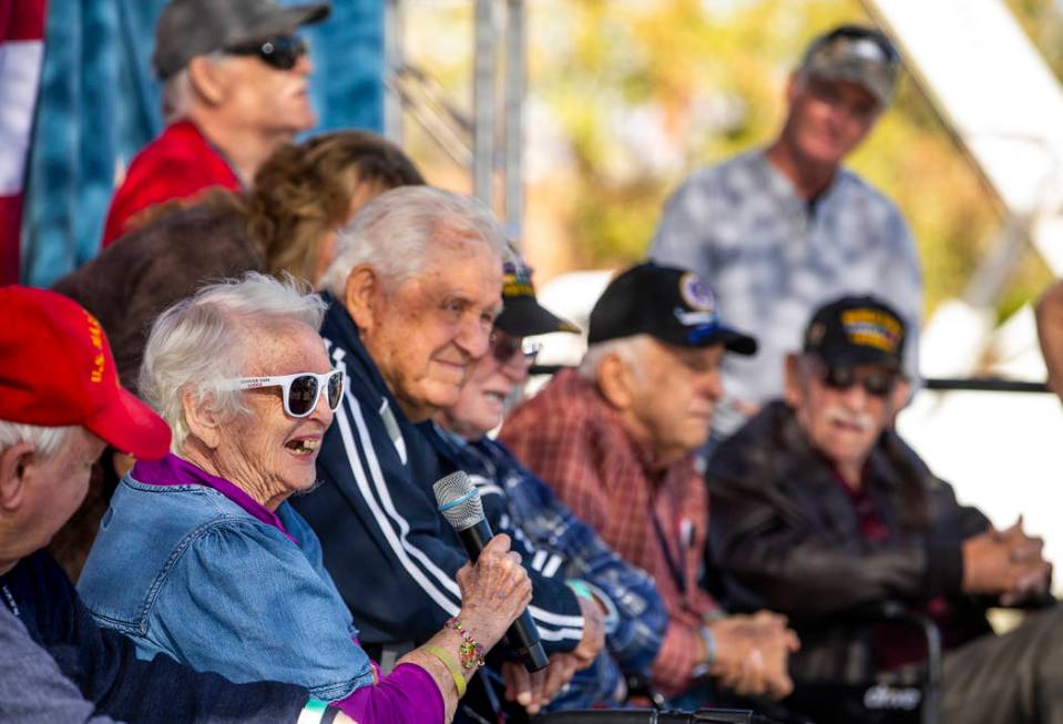 Veteran Vonda Perrino recalls a few memories of her time in the service joined by other WWII an ...