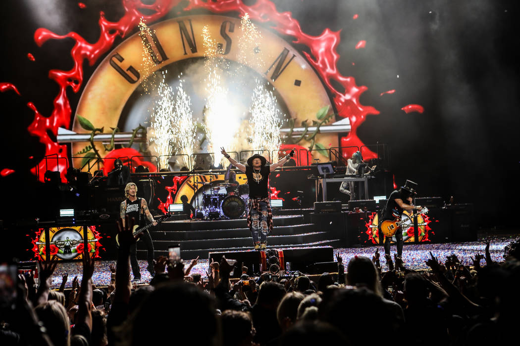 Guns N' Roses is shown at the Colosseum at Caesars Palace during the final leg of the band's "N ...