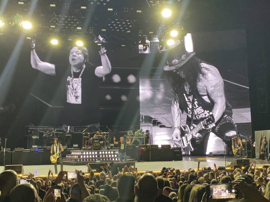 Guns N' Roses is shown at the Colosseum at Caesars Palace during the final leg of the band's "N ...