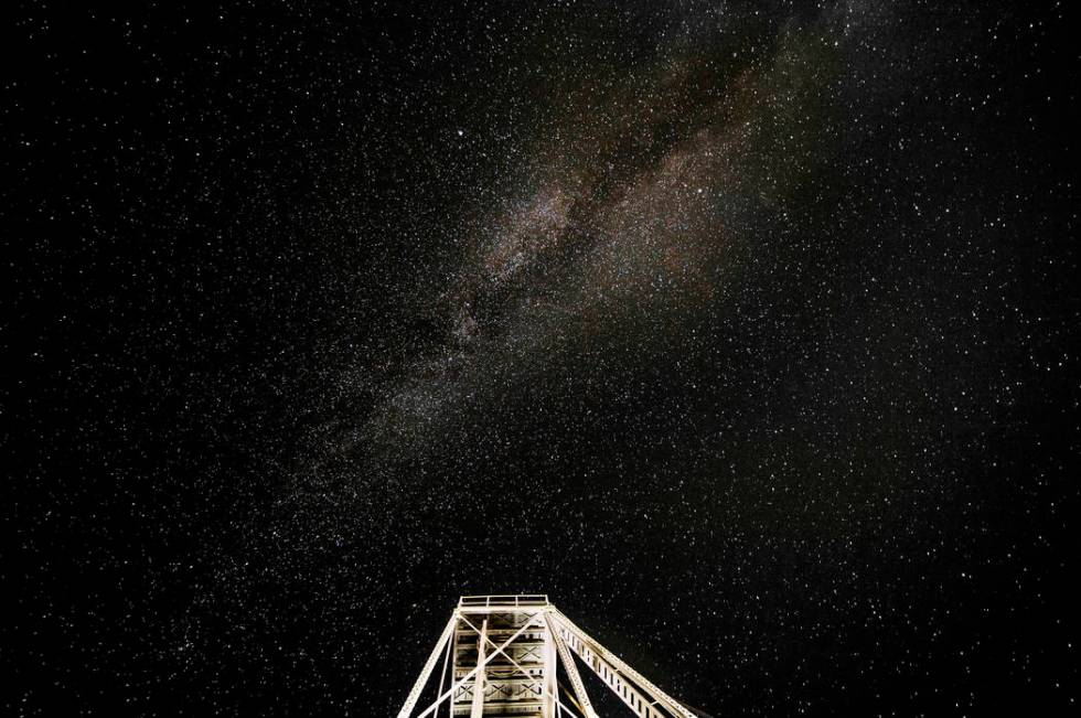 The Milky Way in the dark sky above the Tonopah Historic Mining Park on Wednesday, Oct. 30, 201 ...