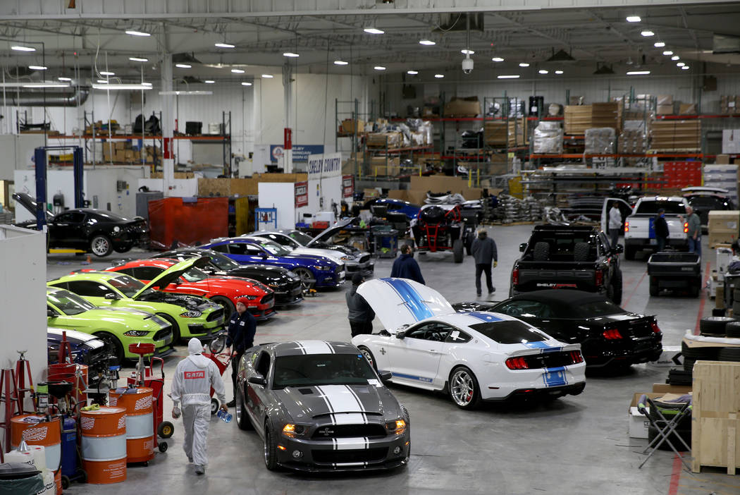 The Shelby factory, where cars are built and upgraded, in Las Vegas Thursday, Oct. 31, 2019. Sh ...