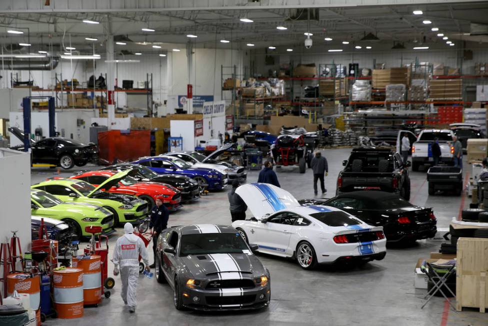 The Shelby factory, where cars are built and upgraded, in Las Vegas Thursday, Oct. 31, 2019. Sh ...