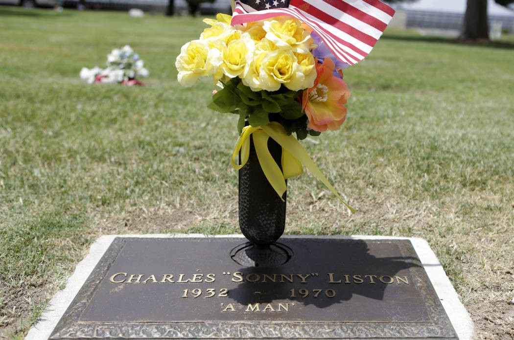 Charles "Sonny" Liston's gravesite at Davis Memorial Park at 6200 Eastern Ave., is shown on Thu ...
