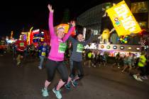 Runners participate in the 2018 Rock 'n' Roll Marathon on the Strip in Las Vegas on Sunday, Nov ...