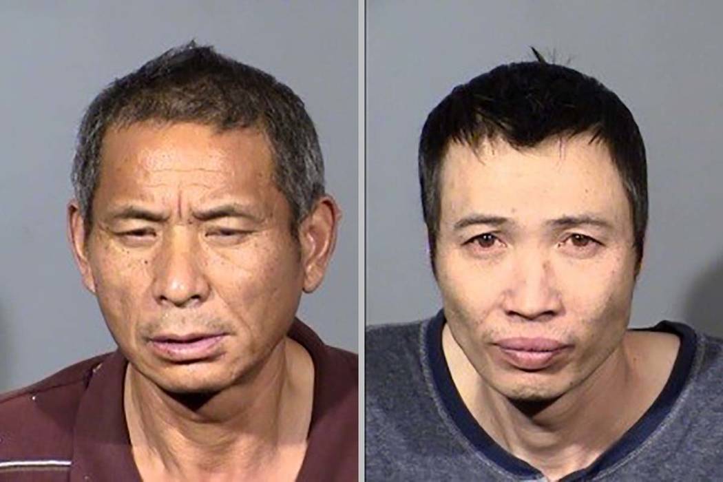 Cheng Zi, left, and Youngjun Tan were arrested by Boulder City police, who found approximately ...