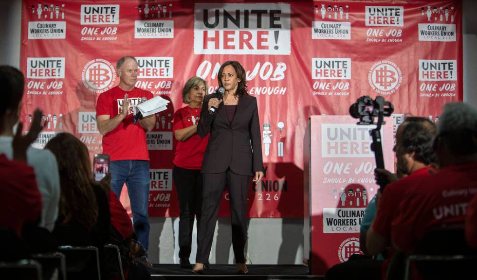 UNITE HERE hosts a town hall for union members to ask presidential candidate Kamala Harris ques ...