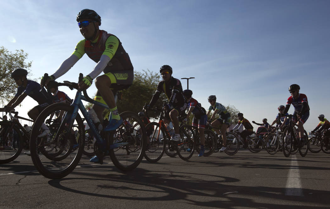 The Las Vegas Honor Ride takes off on their routes, which range from 19 miles to 64 miles, on S ...
