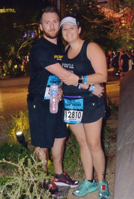 Cicely and David Sapp pose for a photo after completing half marathon in the 2016 the Las Vegas ...
