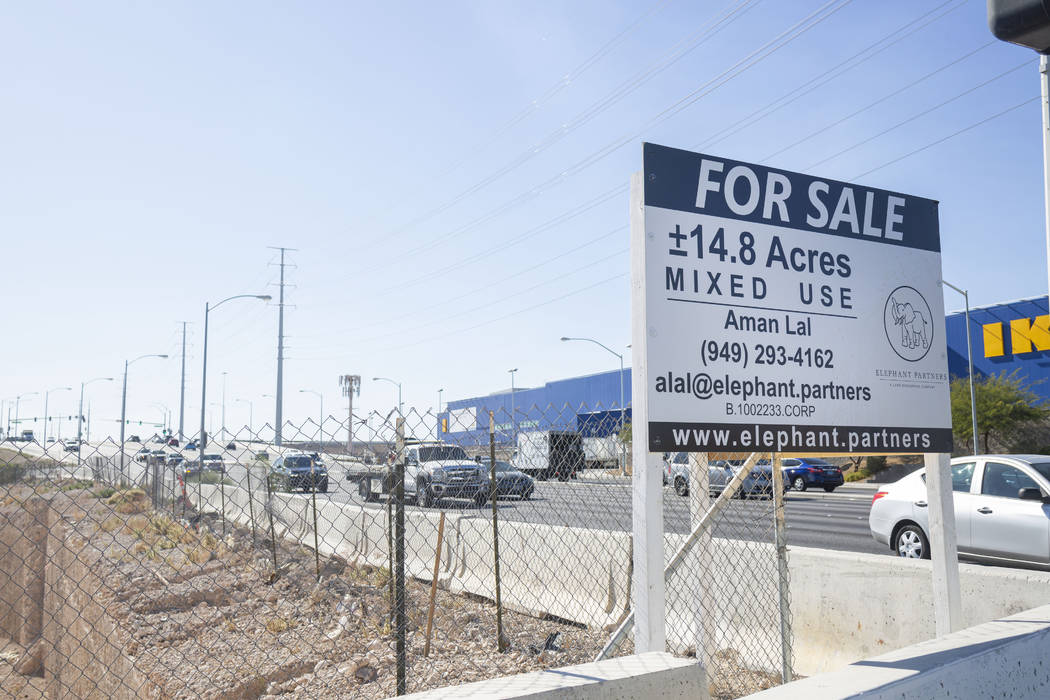 A sign advertising vacant land at the southeast corner of Sunset Road and Durango Drive in Las ...