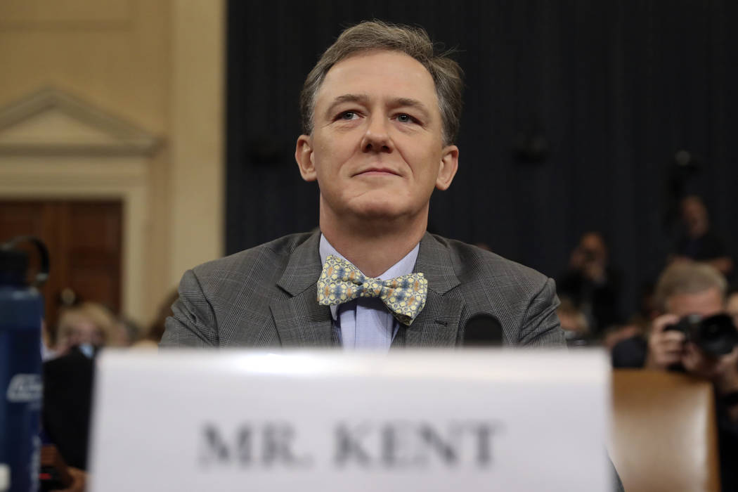 Career Foreign Service officer George Kent, waits to testify before the House Intelligence Comm ...