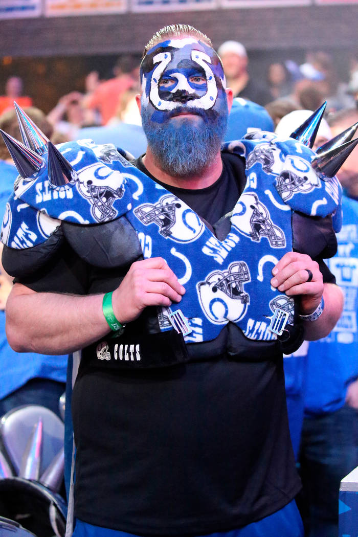 Fans celebrating at the NFL Draft, Friday, April 26, 2019 in Nashville, Tenn. (AP Photo/Vera Ni ...