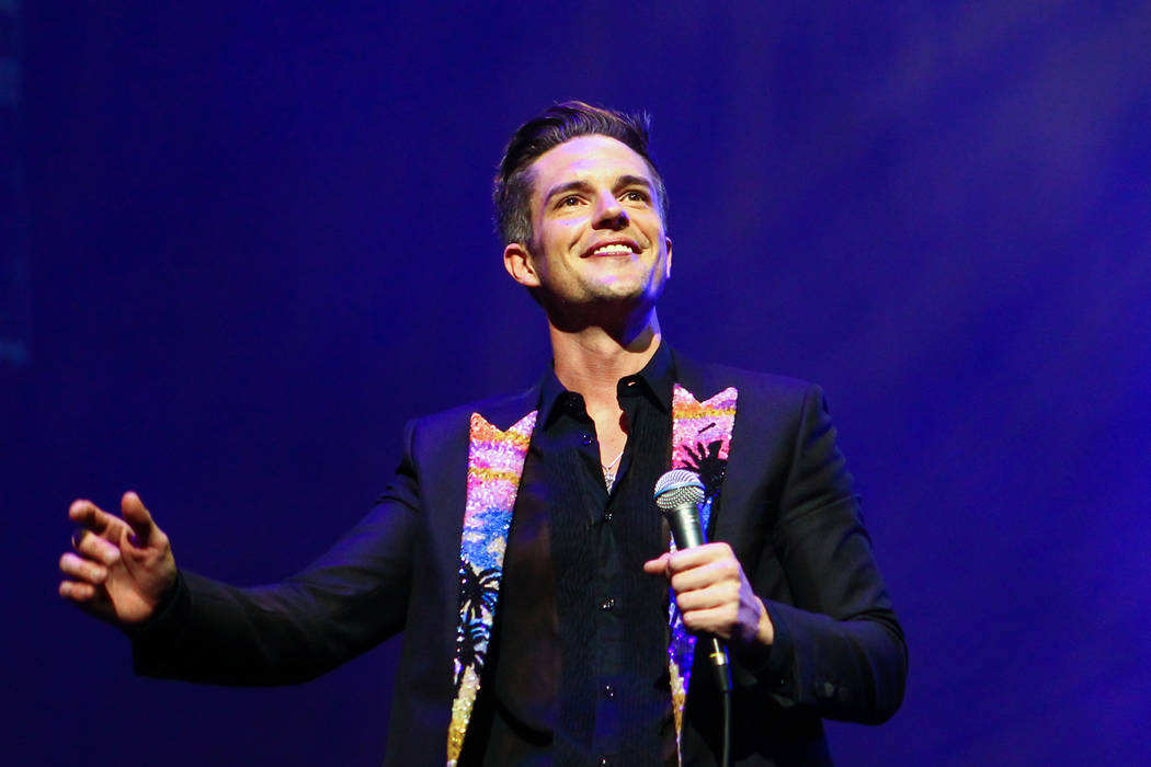 Brandon Flowers of The Killers performs during the grand opening of the T-Mobile Arena in Las V ...