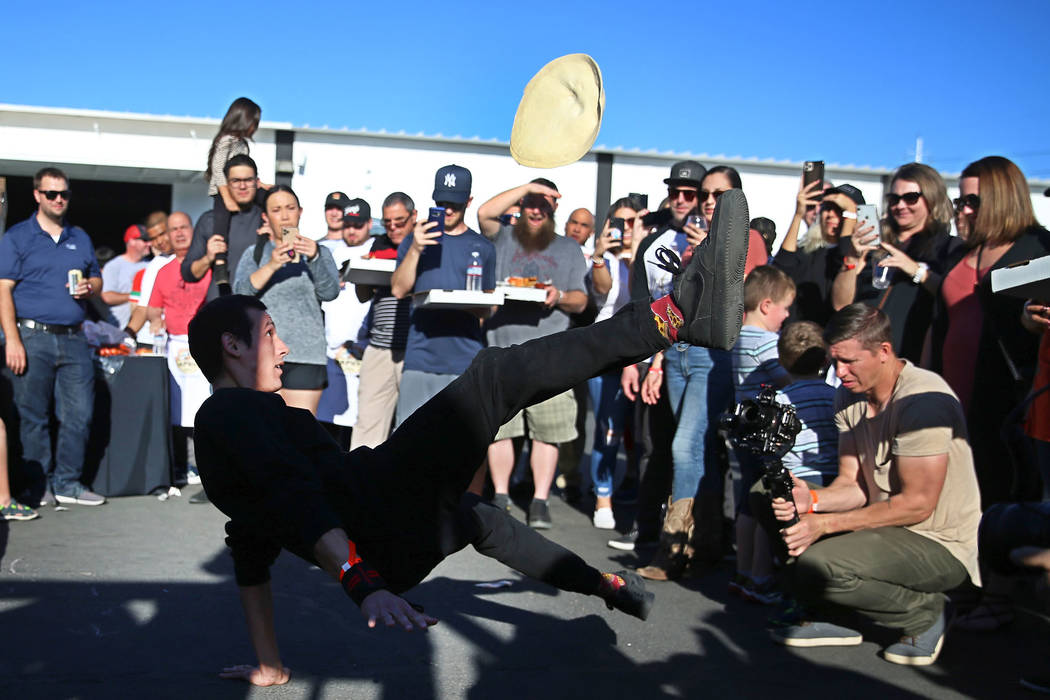 during the Las Vegas Pizza Festival at The Industrial Event Space in Las Vegas, Saturday, Nov. ...