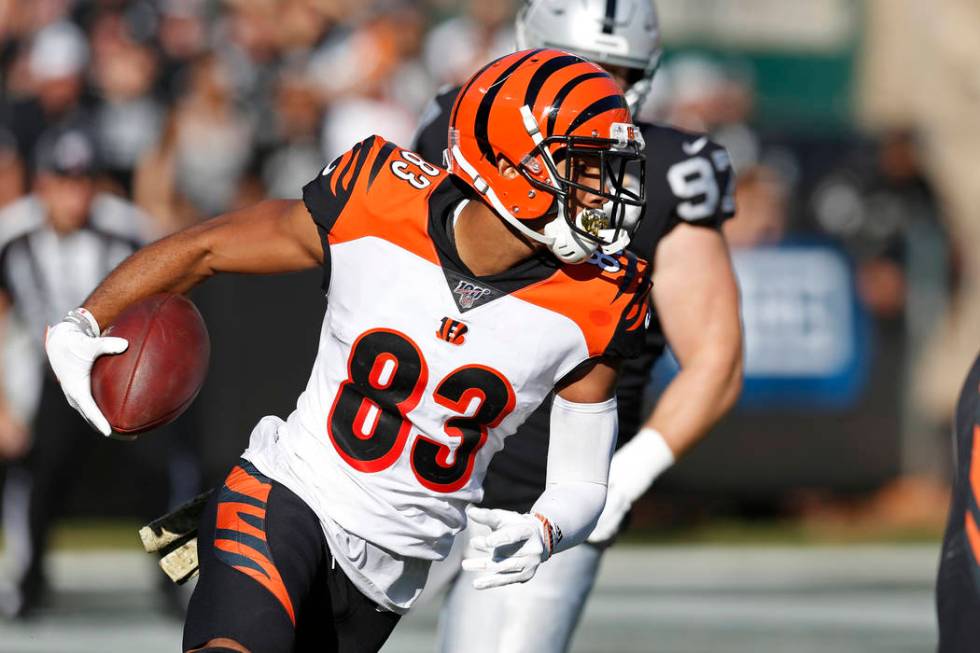 Cincinnati Bengals wide receiver Tyler Boyd (83) during the first half of an NFL football game ...