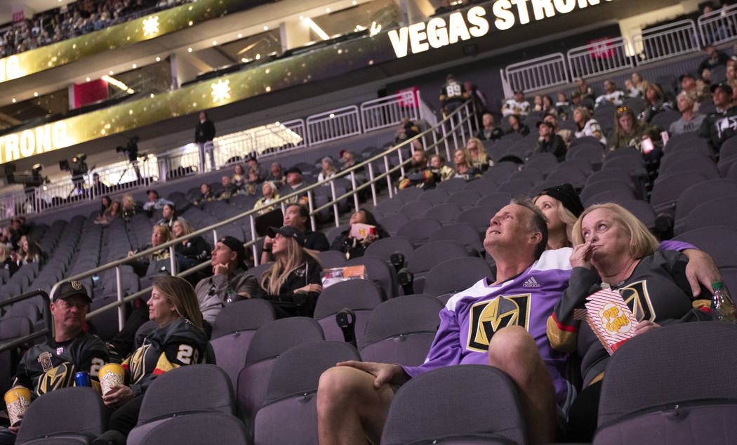 Michael Sarabyn and Lori Sarabyn, right, watch as "Valiant," a documentary about the ...