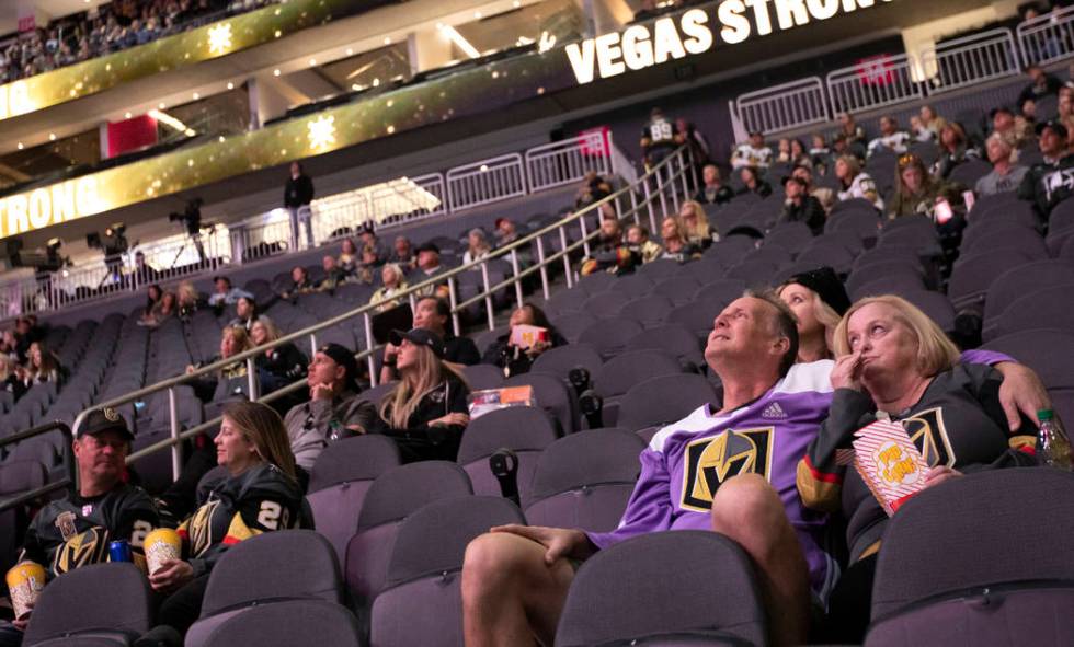 Michael Sarabyn and Lori Sarabyn, right, watch as "Valiant," a documentary about the ...