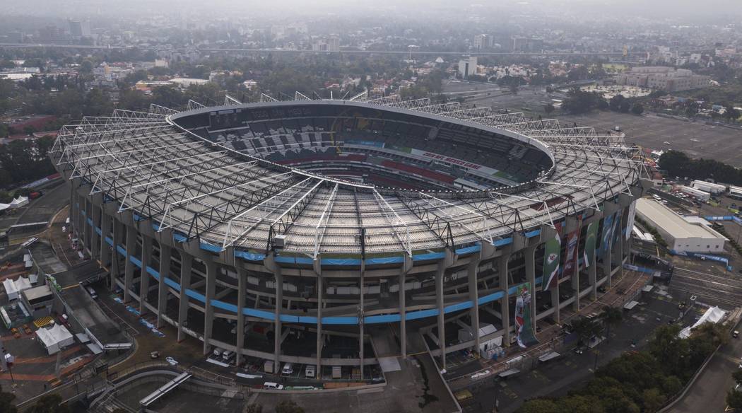 An aerial view of the Azteca Stadium in Mexico City, Saturday, Nov. 16, 2019, where the Kansas ...