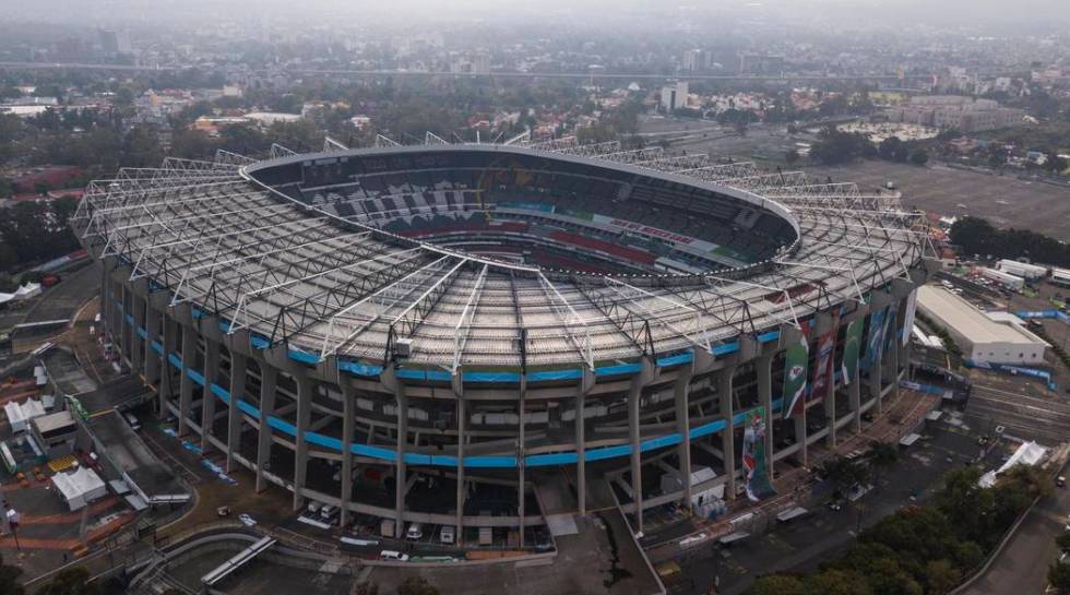 An aerial view of the Azteca Stadium in Mexico City, Saturday, Nov. 16, 2019, where the Kansas ...