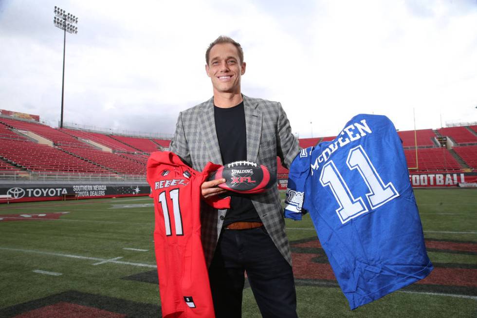 Former UNLV football player Todd Floyd poses at Sam Boyd Stadium in Las Vegas, Thursday, Nov. 2 ...