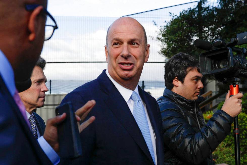 U.S. Ambassador to the European Union Gordon Sondland, center, arrives for a interview with the ...