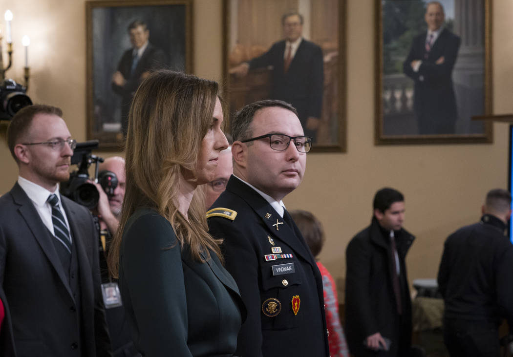 Jennifer Williams, left, an aide to Vice President Mike Pence, and National Security Council ai ...