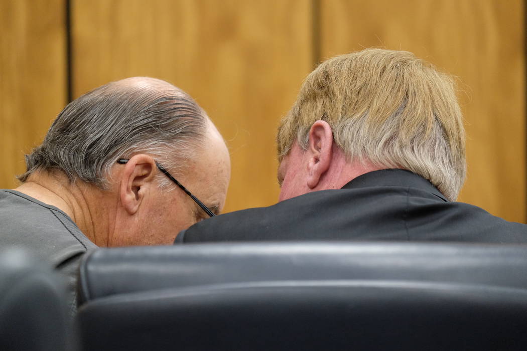 Accused killer Charles Gary Sullivan consults with attorney Dave Houston in Reno District Court ...