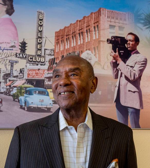 Roosevelt Toston, 77, the first African American anchor in Las Vegas, is honored at the Wells F ...