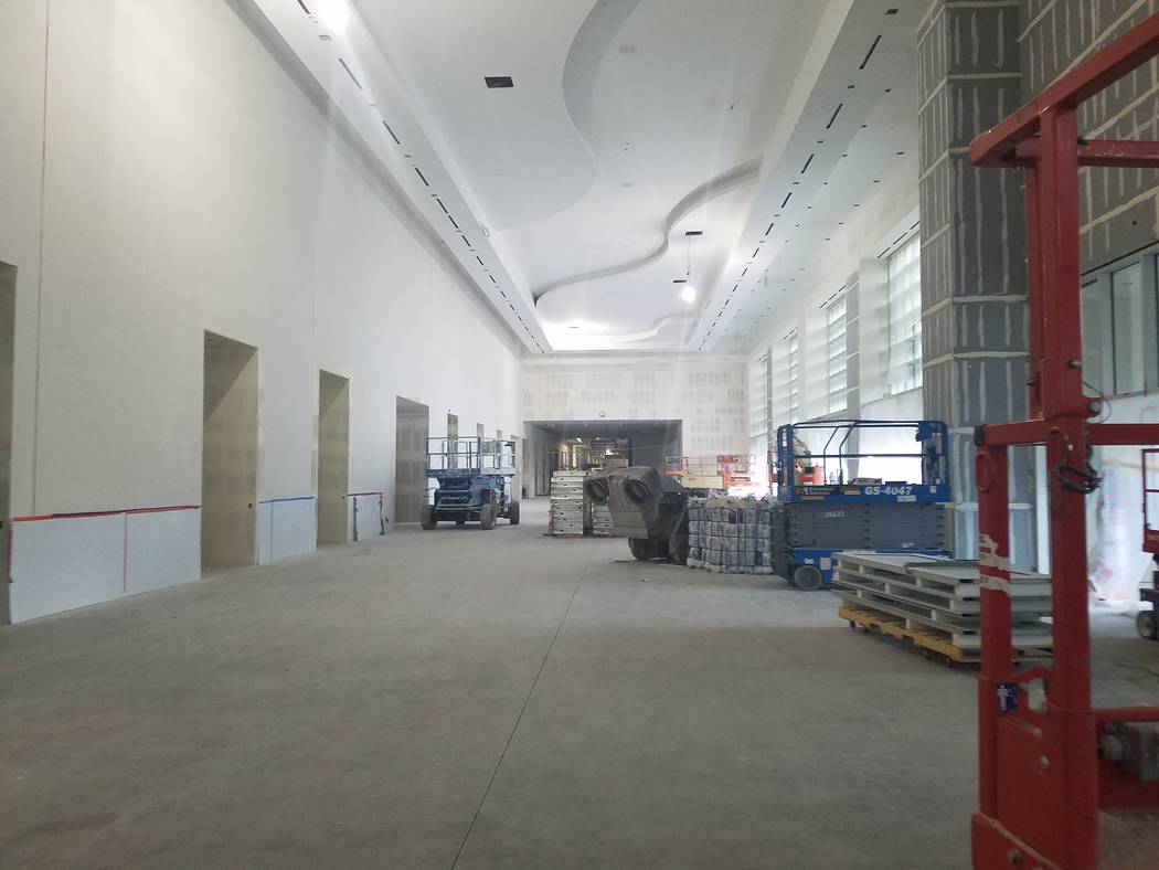 The interior pedestrian corridor under construction at Caesars Forum, Monday, Nov. 18, 2019. (R ...