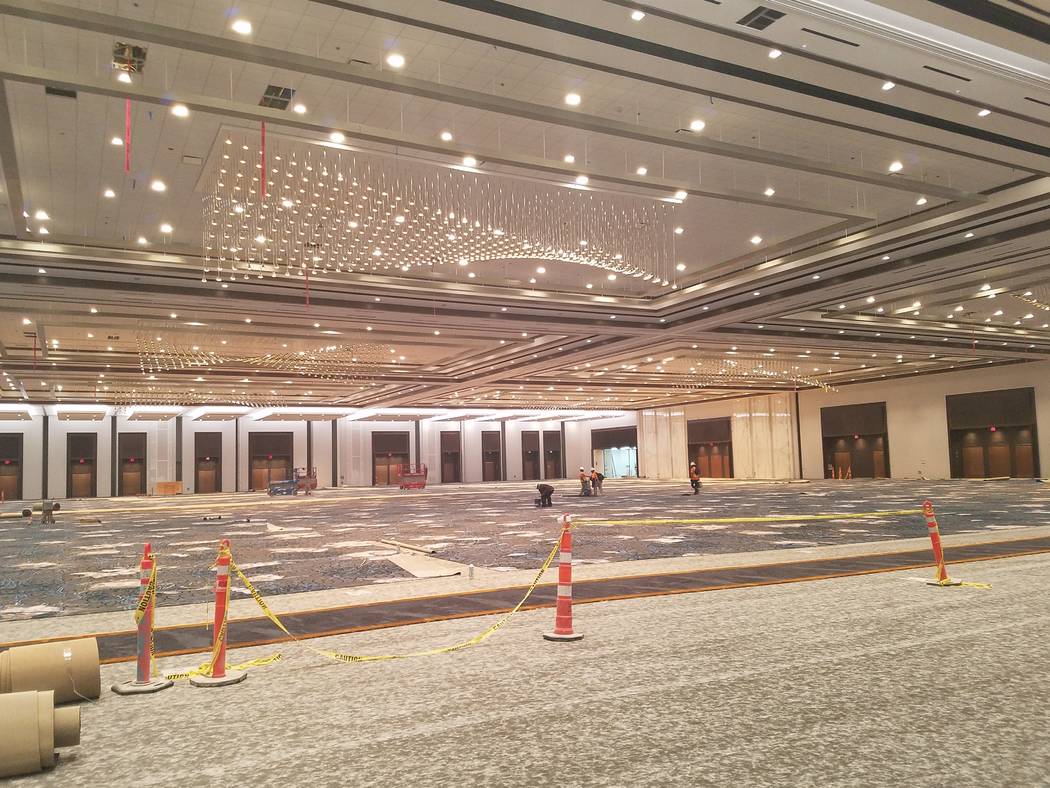 The massive winter-themed pillarless ballroom at Caesars Forum, Monday, Nov. 18, 2019. (Richard ...