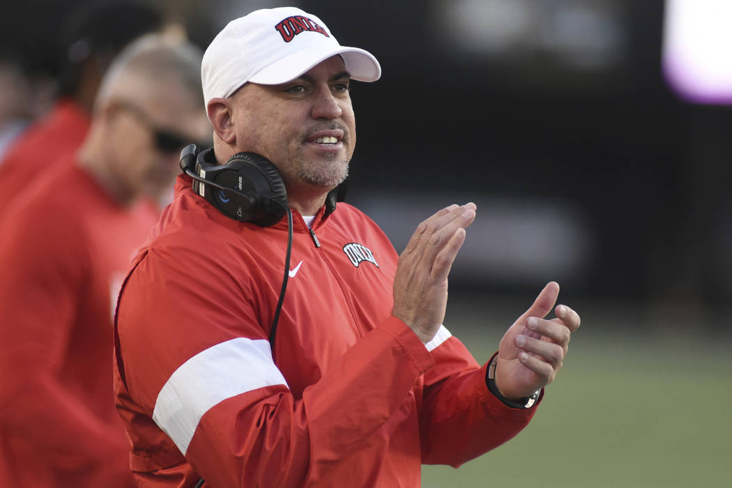 UNLV Head Coach Tony Sanchez. (AP Photo/Mike Strasinger)