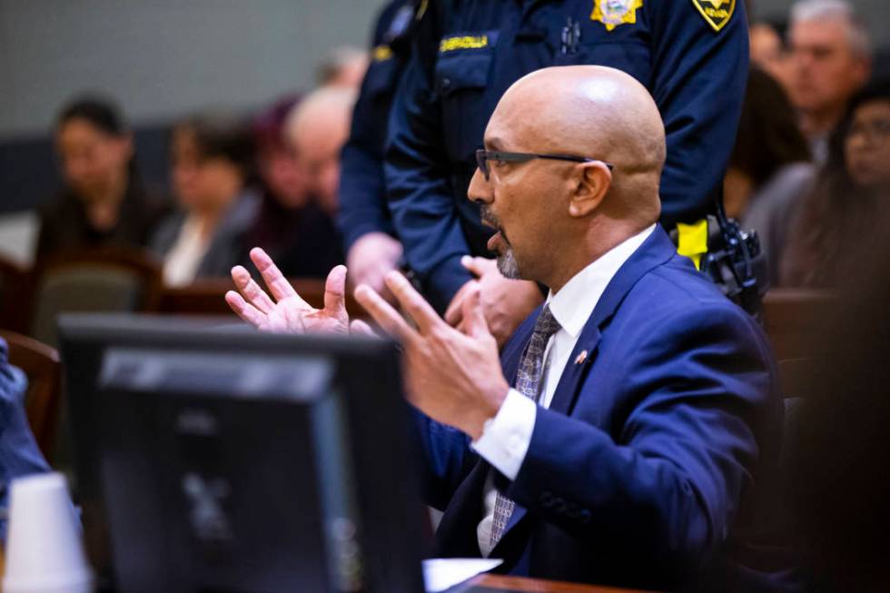 Hector Rodriguez, an executive at The Venetian, who was shot by Anthony Wrobel, reads his state ...